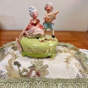 Josef Originals Music Box Figurine, Vintage Music Box, J "Melody of Love" Song